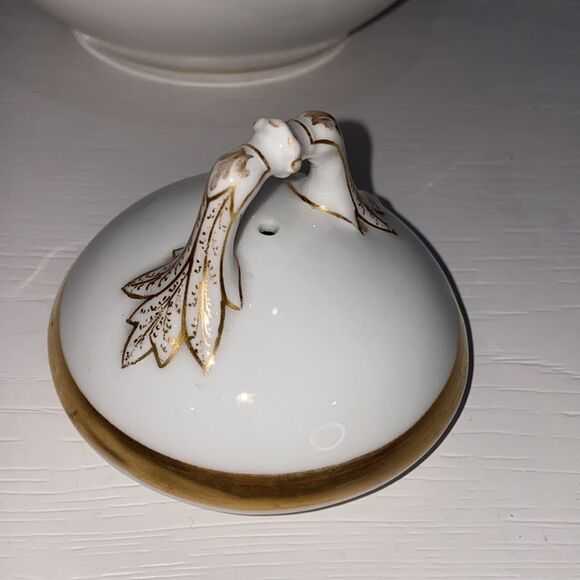 Haviland Limoge Antique Coffee Tea Pot Wedding Ring Pattern 9.25" H x 9" Width - Picture 9 of 13